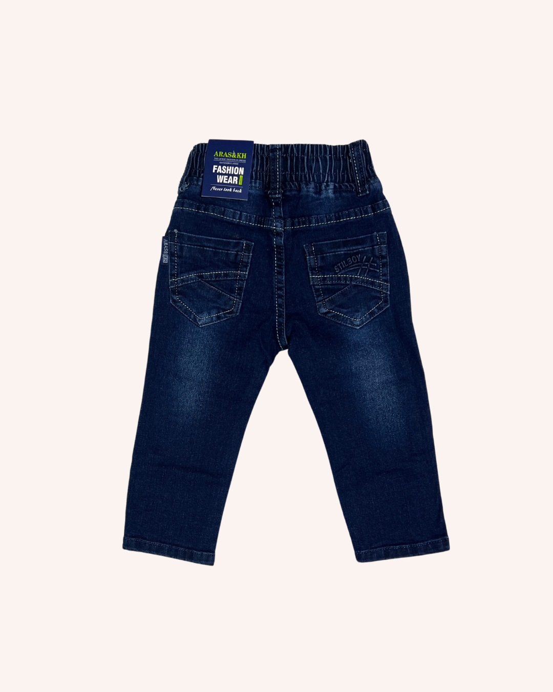 Elastic Waist Dark Jeans