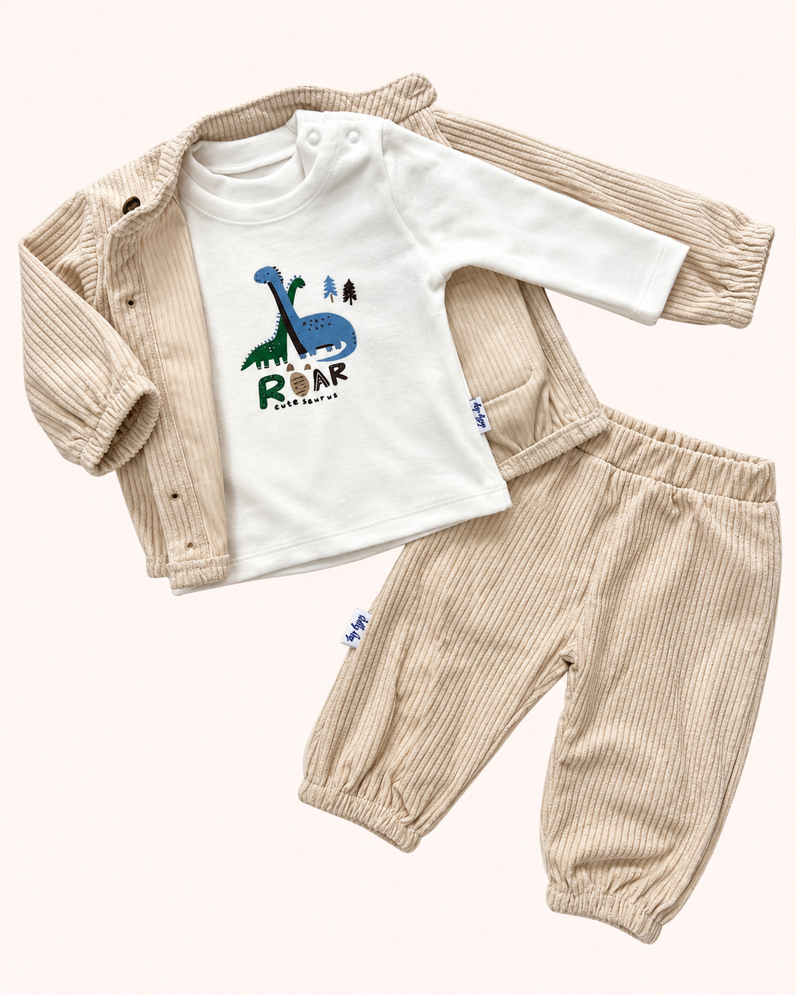 Velvet Beige Dino Set