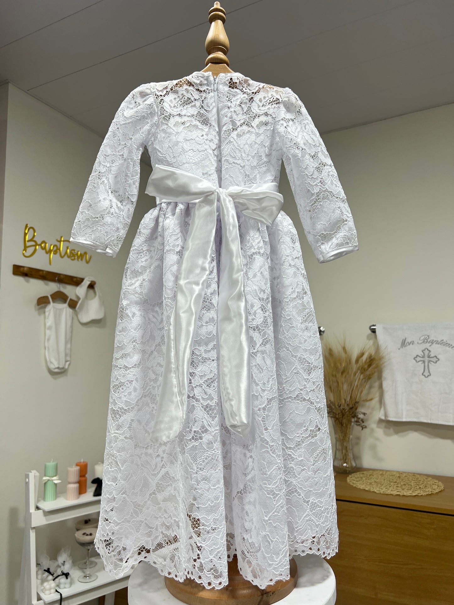 Long Sleeve Bow Gown