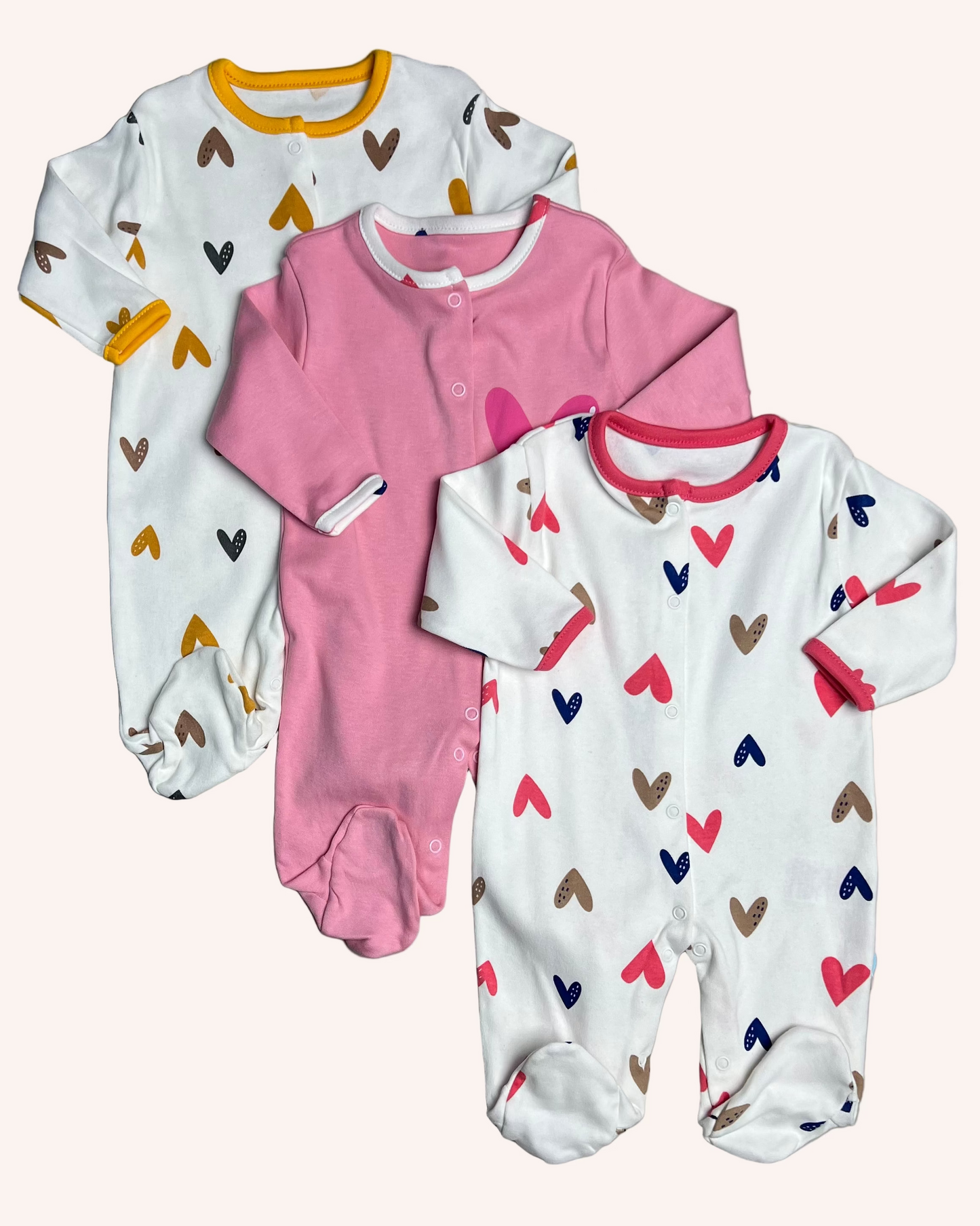 Hearts 3-pack Overalls