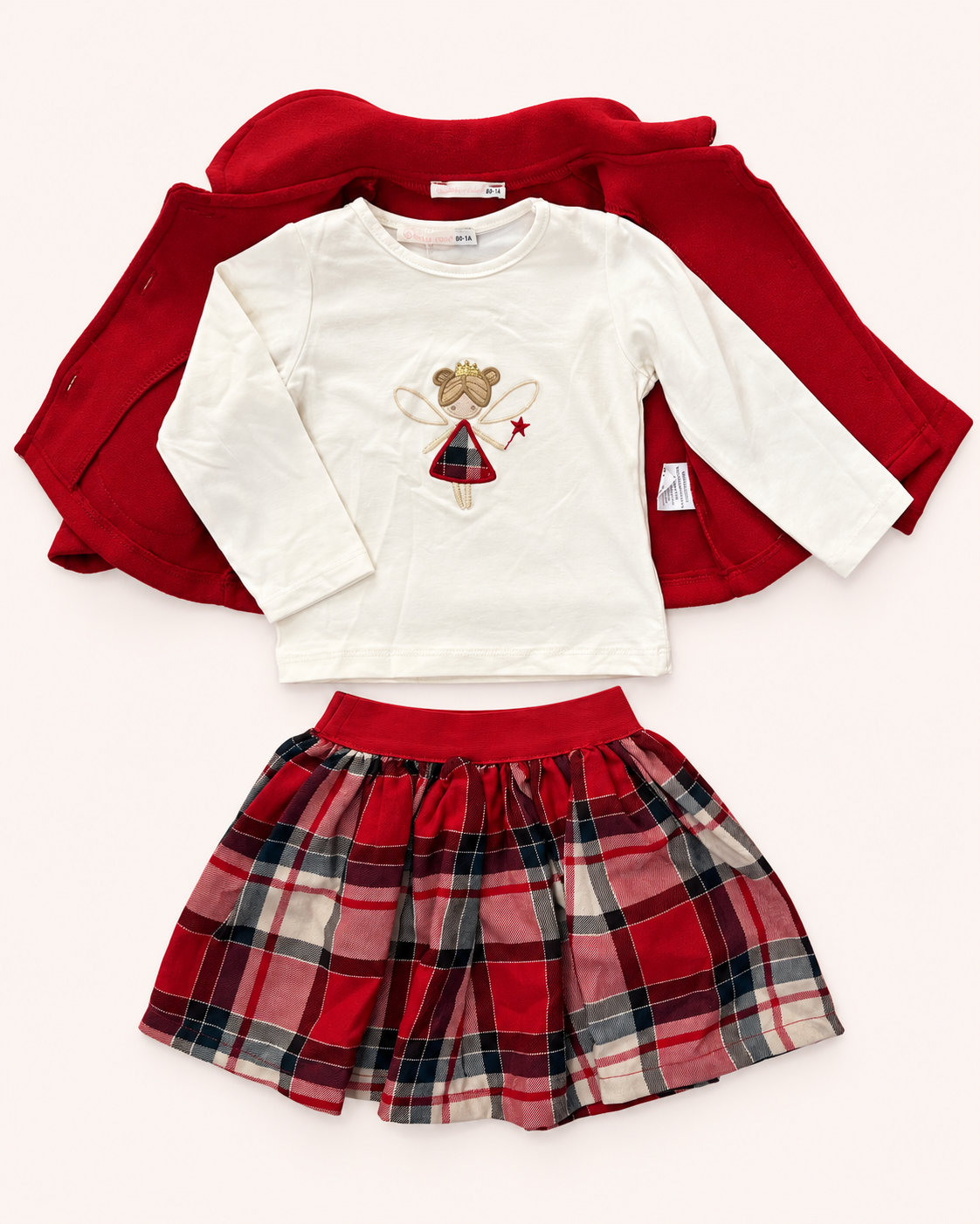 Red Plaid 3-Pcs Set