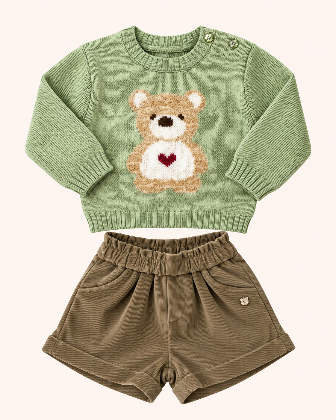 Teddy Bear Knit 2-Pcs Set