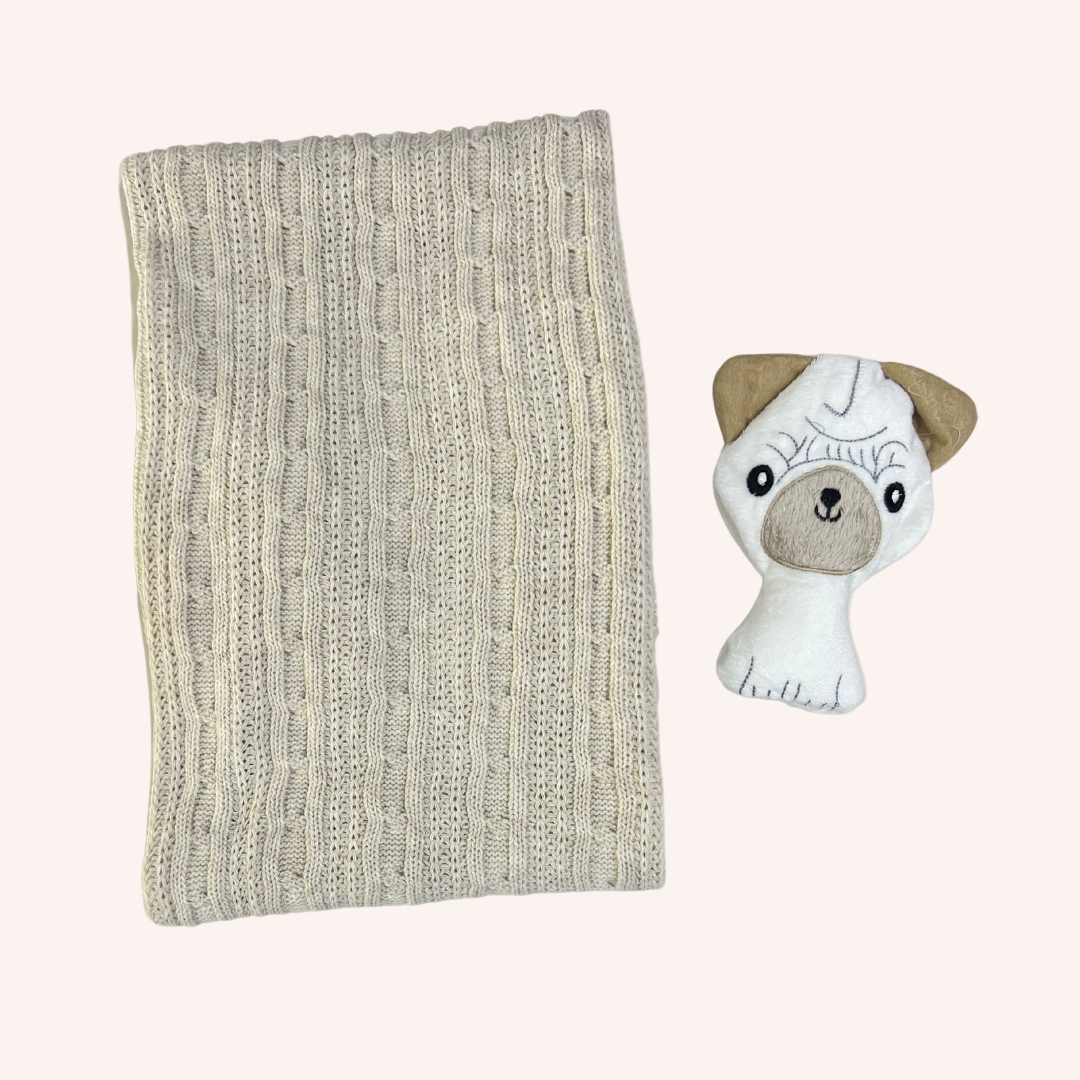 Knit Beige Blanket