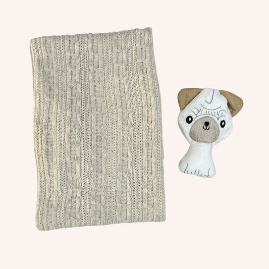 Knit Beige Blanket