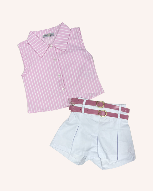 Stripped Shirt Set