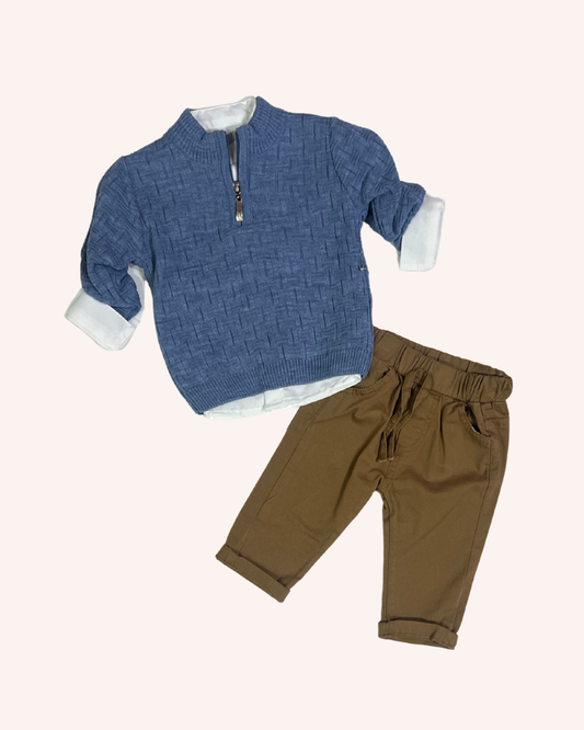 Classy Blue & Beige Set