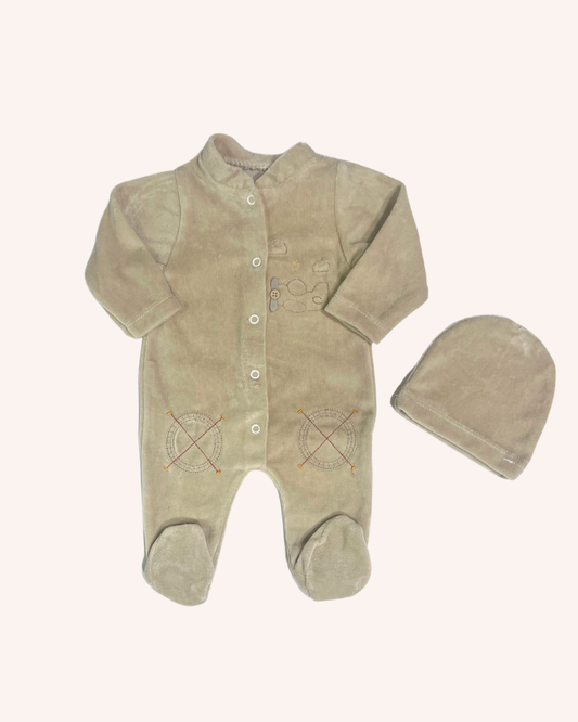 Airplane Velvet Overall