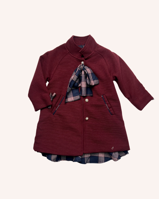 Checkered Dress & Coat Set