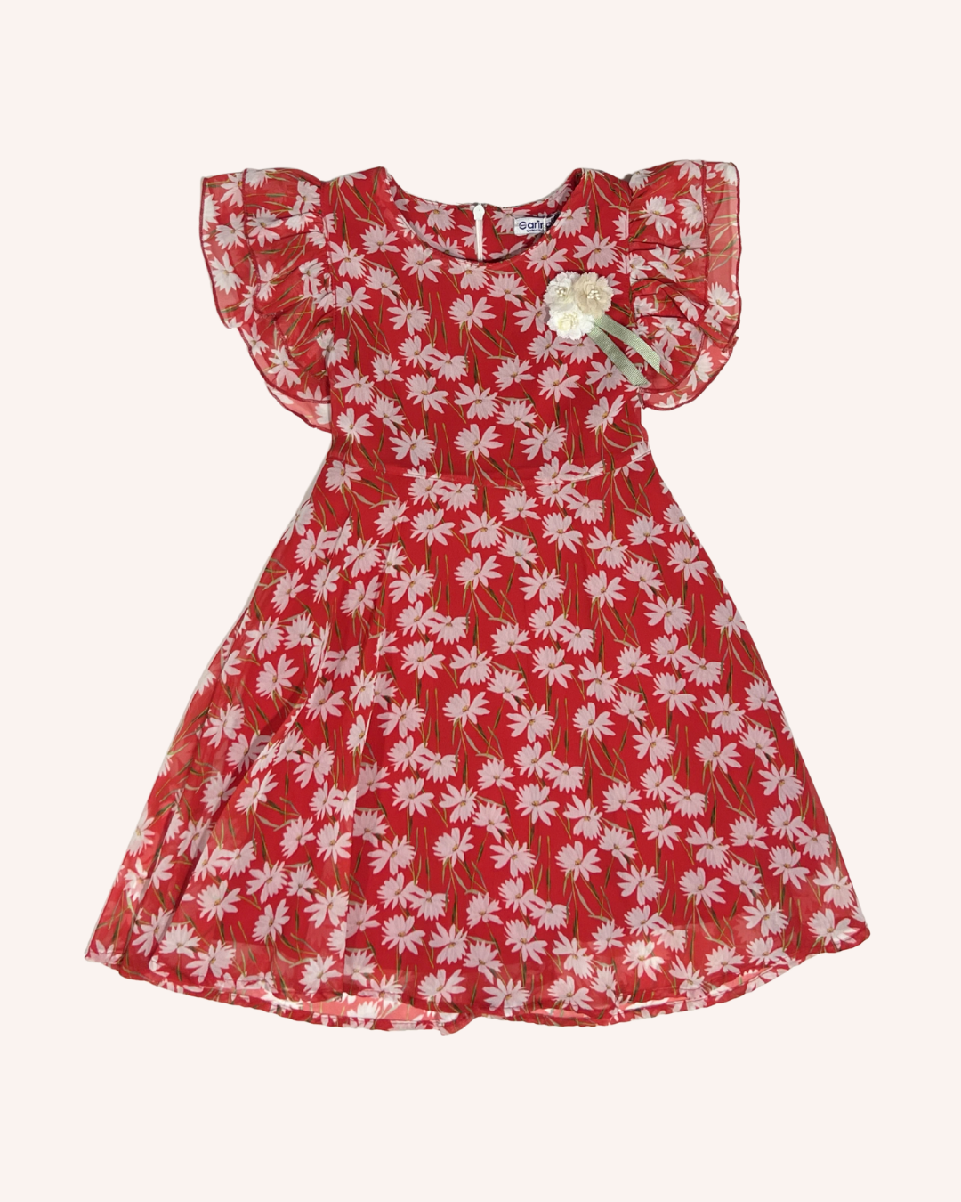 Floral Red Dress