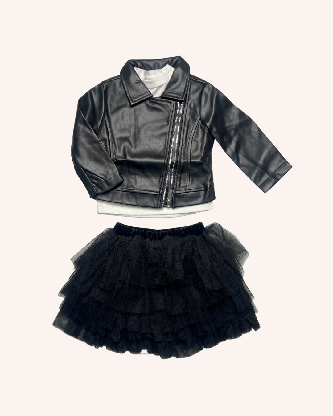 Leather & Tutu 3-Pcs Set