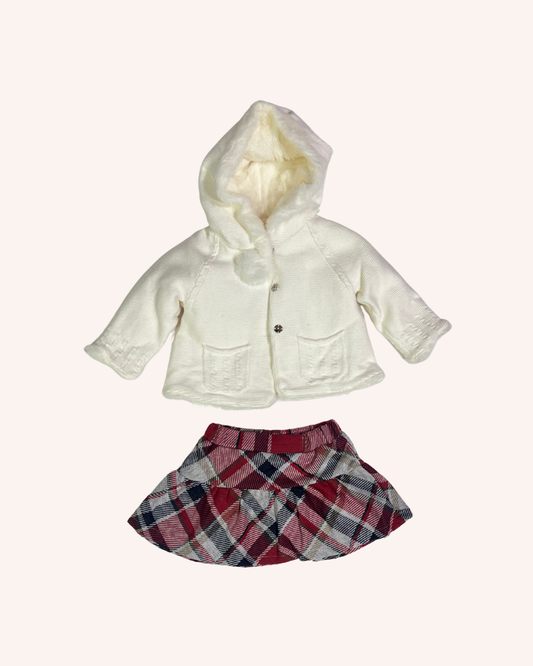 Fur Jacket 3-Pcs Set