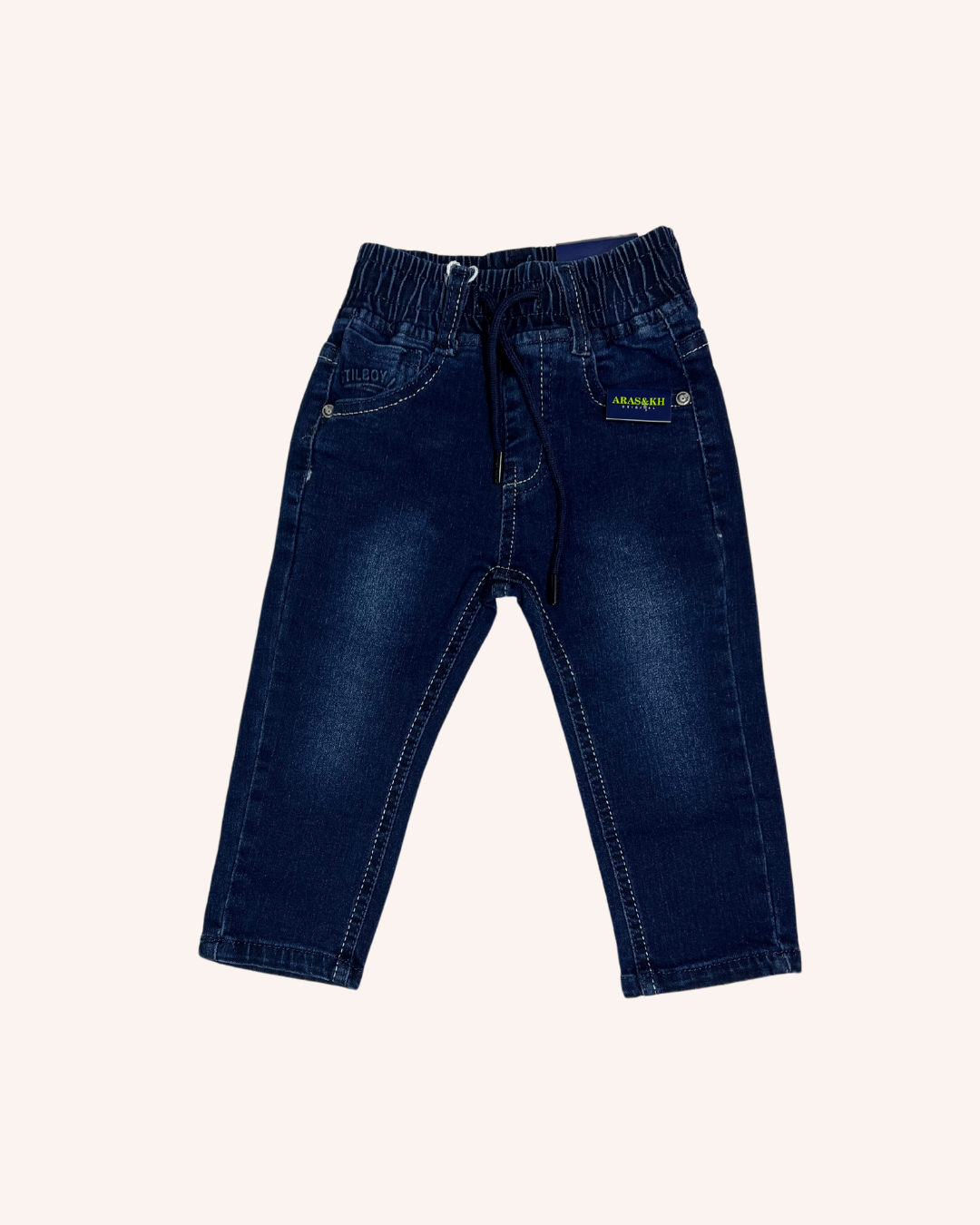 Elastic Waist Dark Jeans