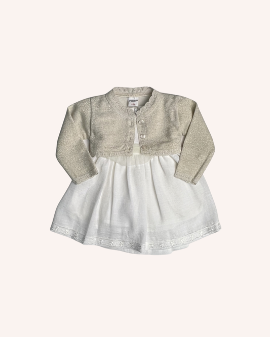 White and Beige Dress