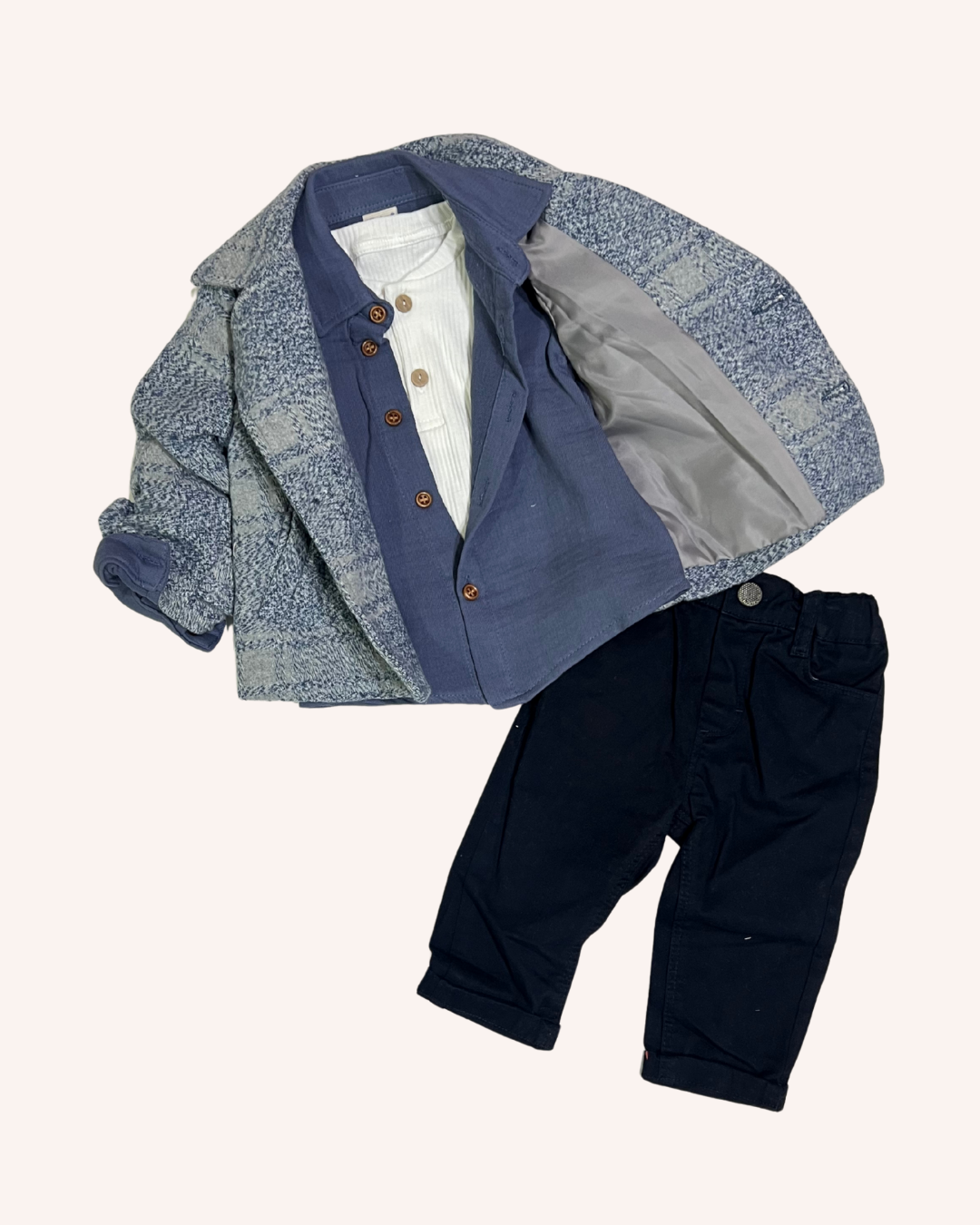Blue Tweed Blazer Outfit