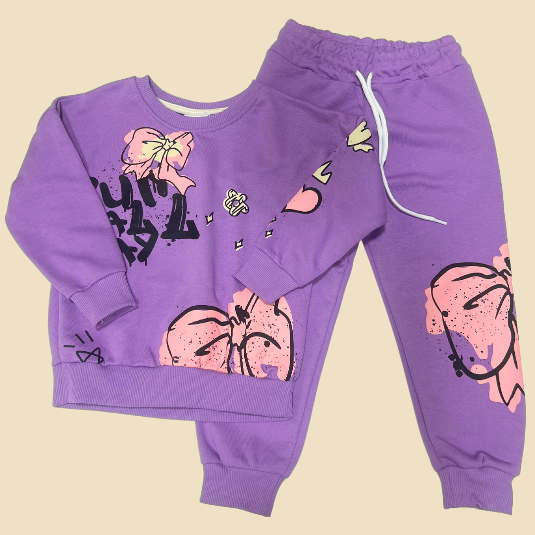 Purple Bow Tie Set