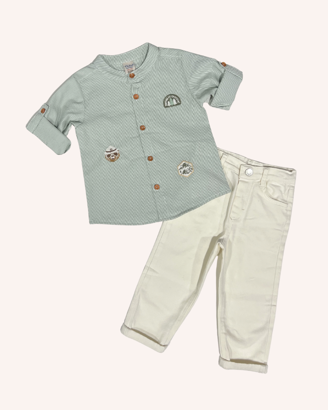 Linen Stripped Shirt Set