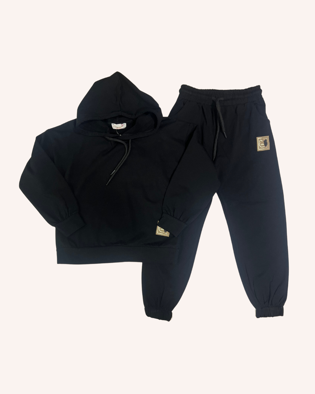 Simple Black Fleece Set