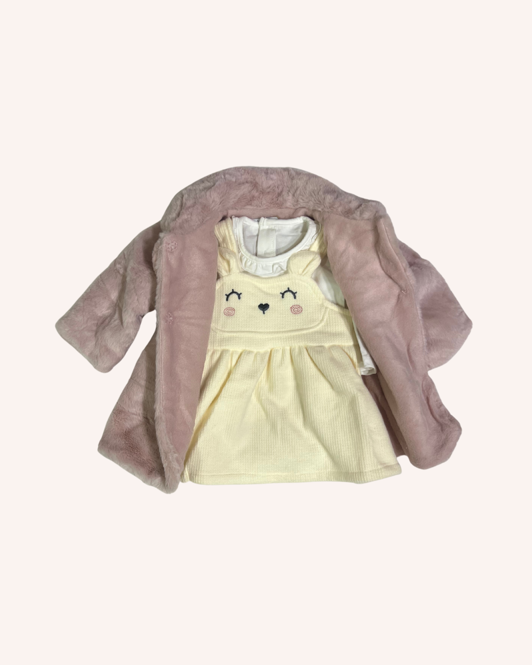 Bunny Ears Dress with Fur Coat