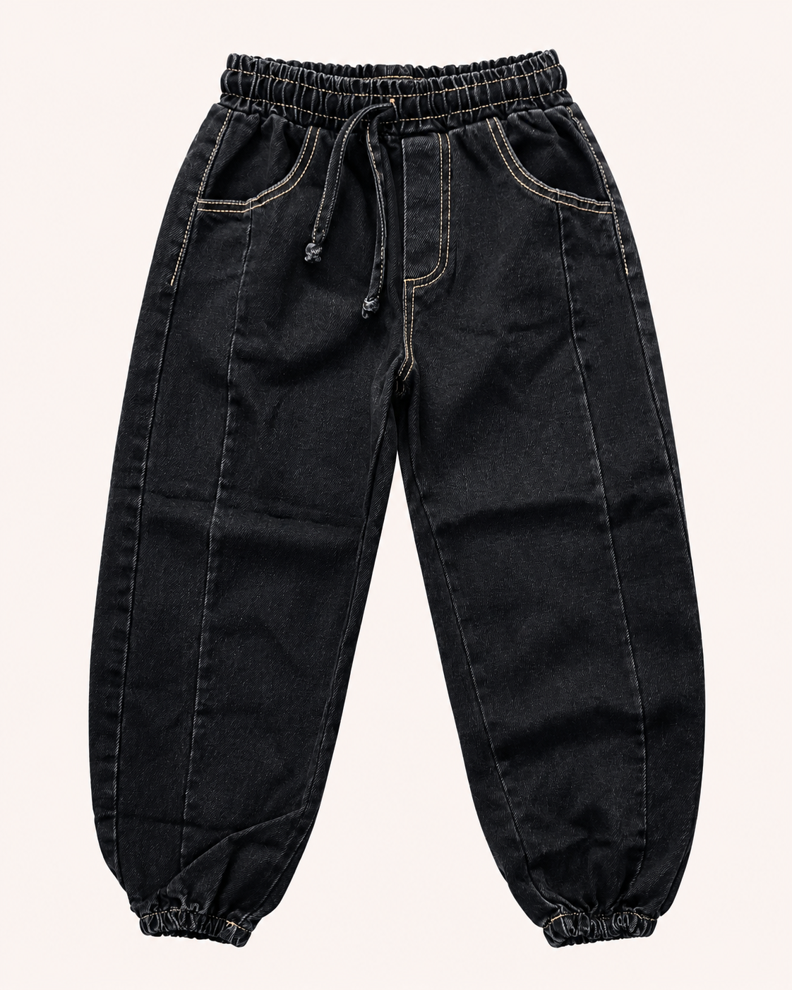 Charcoal Denim Jogger Pants