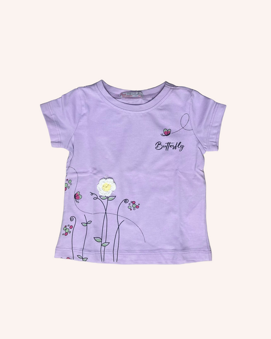 Butterfly and Flowers T-Shirt