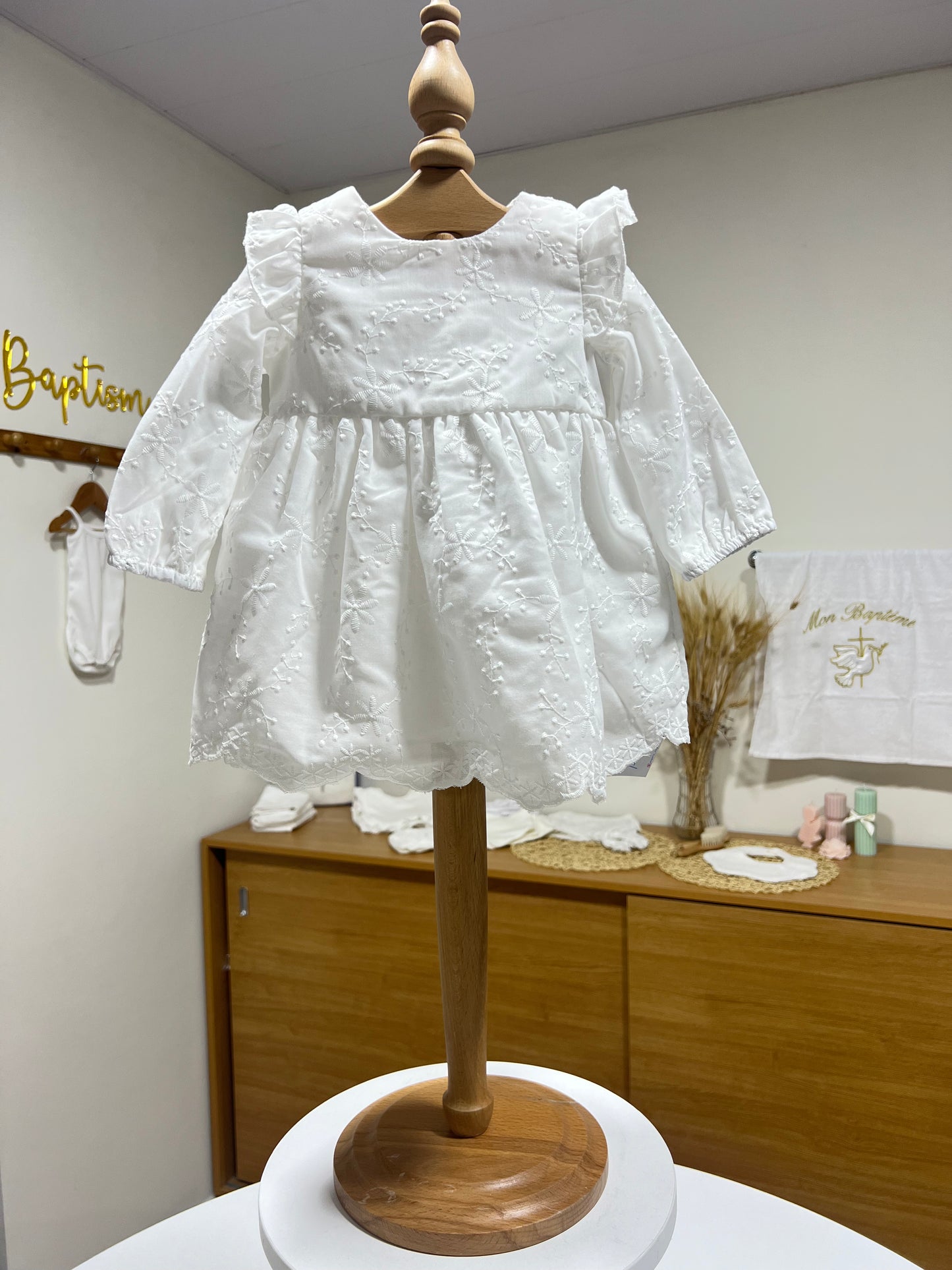 Embroidered Long-Sleeve Dress