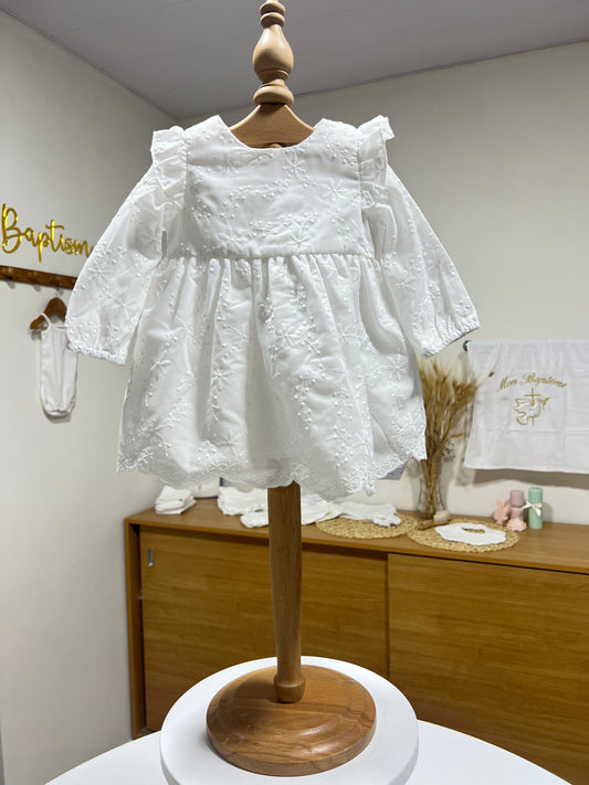 Embroidered Long-Sleeve Dress