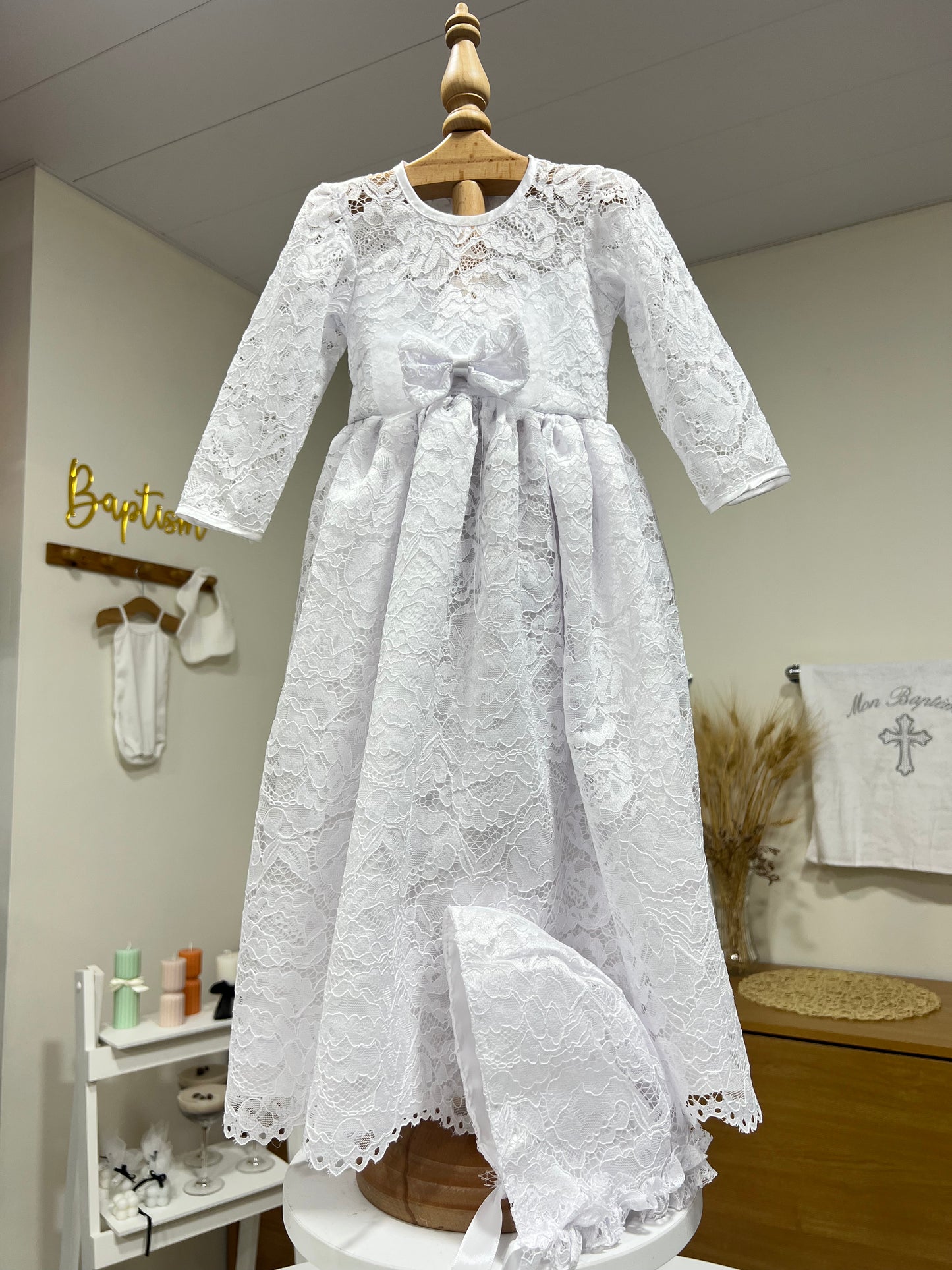 Long Sleeve Bow Gown