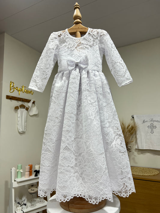 Long Sleeve Bow Gown