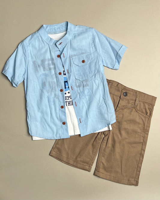 Blue and Beige Set