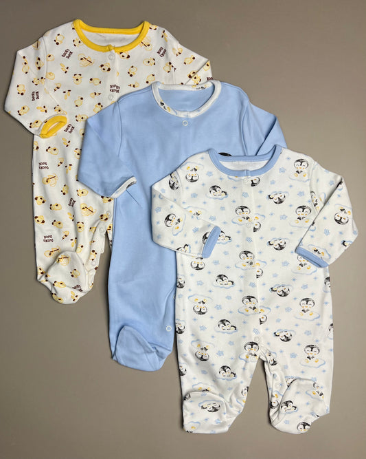Penguin and Ducks 3-Pack Overalls