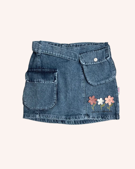 Side Pocket Denim Skirt