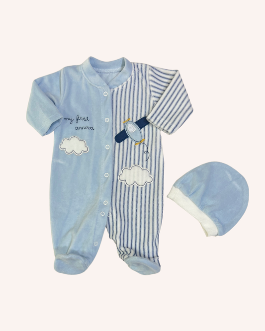 Airplane Velvet Overall