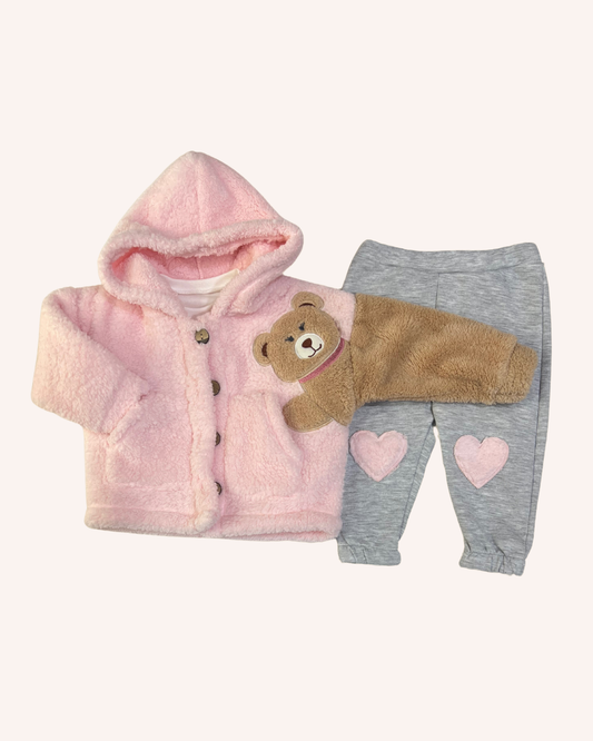 Fleece 3-Pcs Bear Set