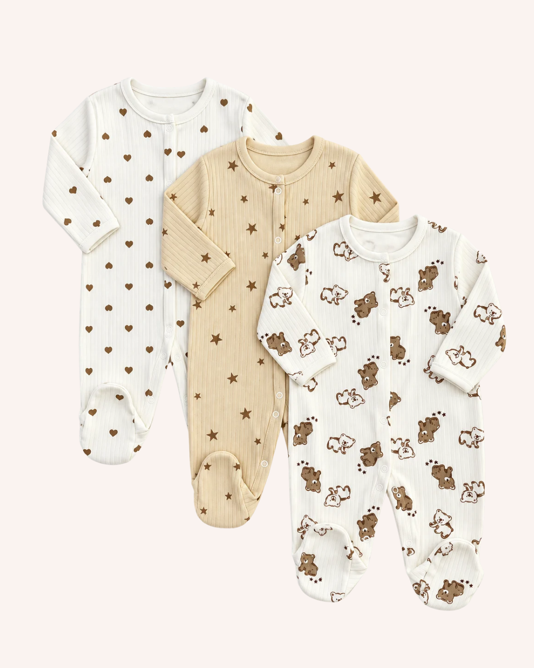 Teddy Bear 3-Pack Overalls