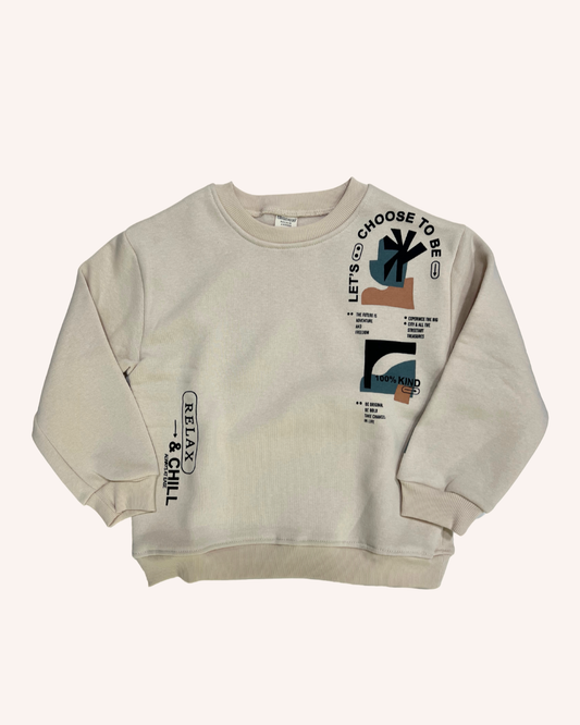 Beige Fleece Sweatshirt